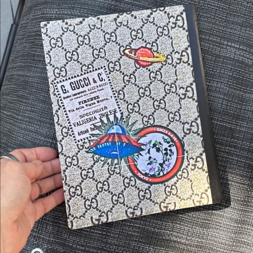 Homemade Gucci G’s Supreme fashion composition notebook stationary with Motif - Picture 3 of 5